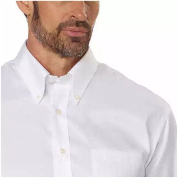Kirkland Signature Men's Traditional Fit Non Iron Button Down Cotton Shirt 18x33 - Picture 3 of 9